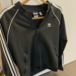Adidas Black Zip-Up Jacket with White Logo